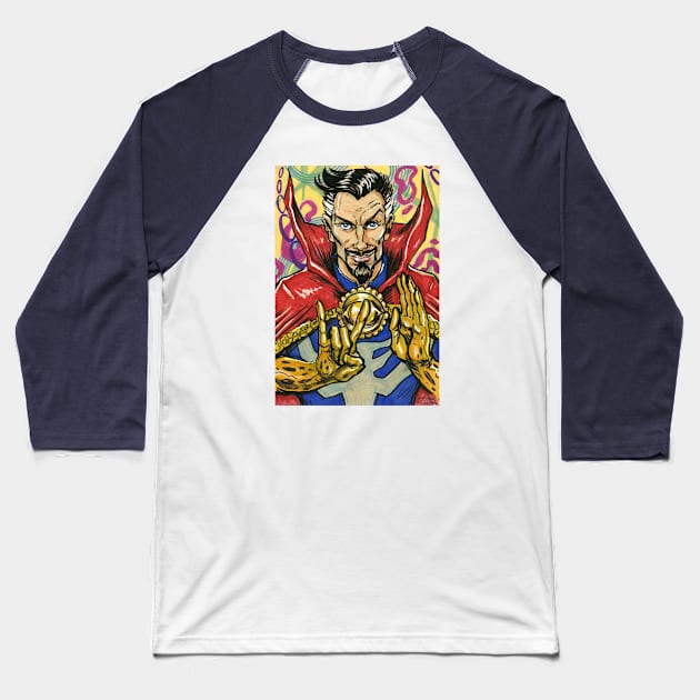 Master of the Mystic Arts Baseball T-Shirt by JohnnyGolden